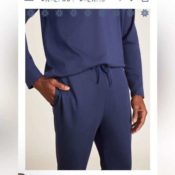 Barefoot Dreams Men’s Pima Jersey Jogger pants Drawstring Sz XXL Blue Ink NWT - Picture 3 of 6